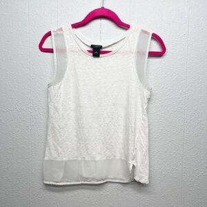 Ann Taylor 100% Linen Woven Coastal Girl Lagenlook Womens Tank Top Size Small P